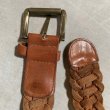 画像5: 【Free 〜W38 104cm】UNKNOWN メッシュ レザーベルト 茶色■ビンテージ オールド アメリカ古着 フリーサイズ No.7 (5)