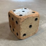 画像: 【11.5cm】UNKNOWN ハンドメイド ウッド ダイス サイコロ オブジェ■ビンテージ アンティーク レトロ アメリカ雑貨 木製 フォークアート