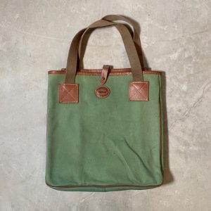 画像: 【36cm×35cm】90s Barbour キャンバス地 トートバッグ オリーブ■ビンテージ オールド 古着 バブアー イングランド