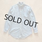 画像: 【S/M】90s POLO COUNTRY 長袖デニムシャツ 青■ビンテージ オールド アメリカ古着 ポロカントリー ラルフローレン ボタンダウン