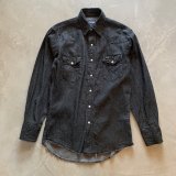 画像: 【M】90s-2000s Wrangler ブラックデニム 長袖ウエスタンシャツ 黒■ビンテージ オールド アメリカ古着 ラングラー カウボーイ ロデオ