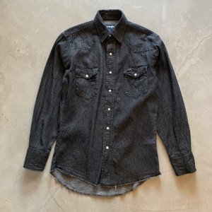 画像: 【M】90s-2000s Wrangler ブラックデニム 長袖ウエスタンシャツ 黒■ビンテージ オールド アメリカ古着 ラングラー カウボーイ ロデオ