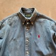 画像2: 【S/M】90s POLO COUNTRY 長袖デニムシャツ 青■ビンテージ オールド アメリカ古着 ポロカントリー ラルフローレン ボタンダウン (2)