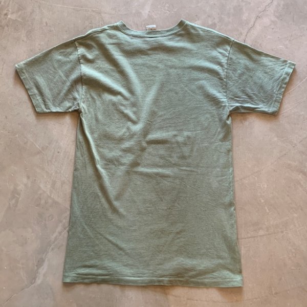 画像2: 【M】90s USA製 Columbia ポケットTシャツ スモーキーグリーン■ビンテージ オールド アメリカ古着 コロンビア コットン シングルステッチ (2)