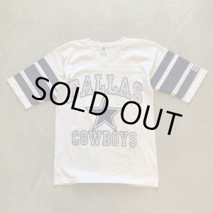 画像: 【S or Ladies】90s USA製 LOGO7 Vネック プリントTシャツ 白■ビンテージ アメリカ古着 アメフト ダラスカウボーイズ レディース