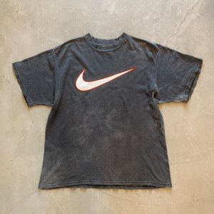 画像: 【M】90s USA製 NIKE プリントTシャツ ブラック 黒フェード■ビンテージ オールド アメリカ古着 ナイキ ロゴ スウォッシュ