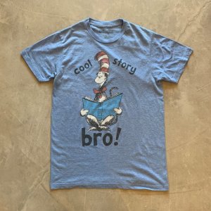 画像: 【S or Ladies】ドクター・スース キャットインザハット プリントTシャツ 水色 青■アメリカ古着 アメコミ レディース
