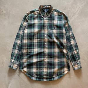画像: 【S/M】Ralph Lauren ボタンダウン 長袖シャツ 緑タータンチェック■ビンテージ オールド アメリカ古着 ポロ ラルフローレン