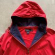 画像4: 【M(L/XL相当)】Polo Ralph Lauren アノラックパーカー ジャケット 赤無地■ビンテージ オールド レトロ アメリカ古着 コットン (4)