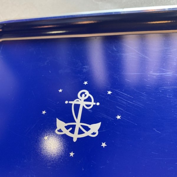 画像2: 【26.3cm×35.0cm】アンカーマーク スチールトレイ ネイビー■ビンテージ アンティーク レトロ アメリカ雑貨 マリン USN No.1 (2)