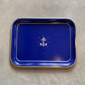 画像: 【26.3cm×35.0cm】アンカーマーク スチールトレイ ネイビー■ビンテージ アンティーク レトロ アメリカ雑貨 マリン USN No.1