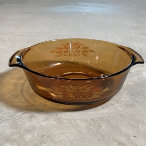 画像: 【21.6cm】USA製 アンカーホッキング キャセロール アンバー■ビンテージ アンティーク レトロ アメリカ雑貨 蓋無し ファイヤーキング
