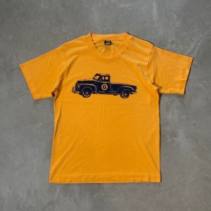 画像: 【Kids or Ladies】90s USA製 FRUIT OF THE LOOM アメ車 トラック プリントTシャツ 黄色■ビンテージ アメリカ古着 キッズ レディース