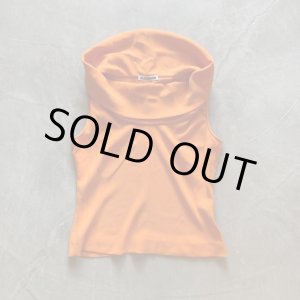 画像: 【Ladies】JIL SANDER タートルネック ノースリーブ アセテート トップス オレンジ■古着 ジルサンダー レディース