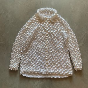 画像: 【Ladies】UNKNOWN ポップコーントップス 長袖シャツ 白無地■ビンテージ オールド レトロ アメリカ古着 レディース ブラウス