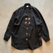 画像1: 【L/XL】オーストリア製 Amann 長袖リネンシャツジャケット ブラック 黒■ビンテージ オールド レトロ アメリカ古着 (1)