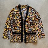 画像: 【Ladies】70s JC Penney 長袖シャツ カーディガン 蝶々×花 総柄■ビンテージ レトロ アメリカ古着 ユーロ レディース