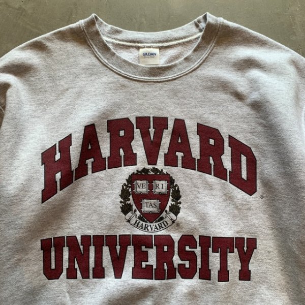 画像2: 【M】GILDAN ハーバード大学 カレッジプリント スウェット ライトグレー■ビンテージ オールド アメリカ古着 ギルダン トレーナー (2)