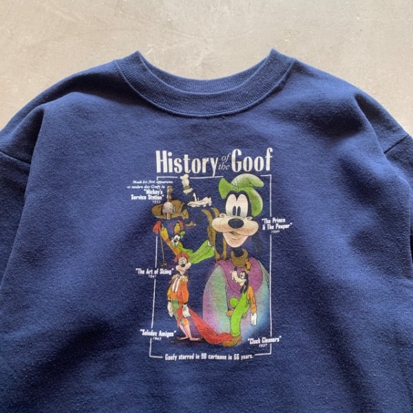 画像2: 【Kids or Ladies】90s USA製 Disney ディズニー グーフィー スウェット ネイビー■ビンテージ アメリカ古着 キッズ レディース (2)