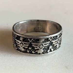 画像: 【21号】サンダーバード オーバーレイ シルバーリング■ビンテージ アンティーク 指輪 アクセサリー インディアンジュエリー ホピ族
