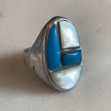 画像: 【18号】インレイ シルバーリング■ビンテージ アンティーク 指輪 アクセサリー インディアンジュエリー ターコイズ ズニ族 ナバホ