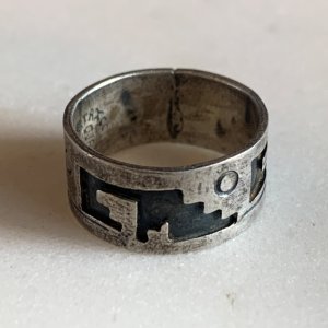 画像: 【14号】メキシコ製 オーバーレイ シルバーリング■ビンテージ アンティーク 指輪 アクセサリー インディアンジュエリー ホピ族