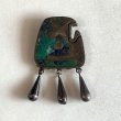 画像1: 【6.0cm×3.5cm】メキシコ製 シルバーブローチ ピンバッチ■ビンテージ アンティーク ピンズ メキシカン 鳥モチーフ インレイ 石 (1)