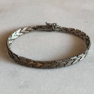画像: 【19.8cm】ITALY刻印 ロック式 シルバーブレスレット■ビンテージ アンティーク アクセサリー レトロ イタリア製 925刻印