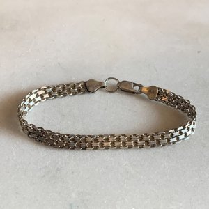 画像: 【18.3cm】ITALY刻印 チェーン シルバーブレスレット■ビンテージ アンティーク アクセサリー レトロ イタリア製 925刻印