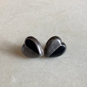 画像: 【1.1cm】925刻印 メキシコ ハート型 シルバー スタッドピアス■ビンテージ アンティーク レディース アクセサリー メキシカンシルバー
