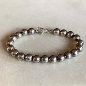 画像: 【18.0cm】ITALY刻印 925 ボールチェーン シルバーブレスレット■ビンテージ アンティーク アクセサリー レトロ イタリア製 ヨーロッパ