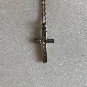 画像: 【2.3cm×1.3cm】キリスト 十字架 ペンダント ネックレス■ビンテージ アンティーク アクセサリー シルバーチェーン クロス