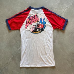 画像: 【Ladies】80s Knit Classic バックプリント ラグランTシャツ 白赤■ビンテージ オールド アメリカ古着 レディース シングルステッチ