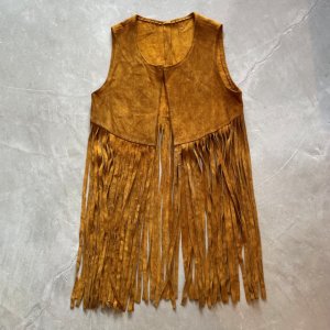 画像: 【Ladies】UNKNOWN フリンジ付き スエードレザーベスト ブラウン 茶色■ビンテージ オールド レトロ アメリカ古着 レディース ウエスタン