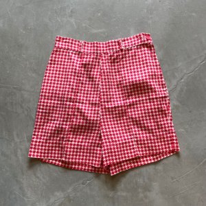 画像: 【W27】PADDLE and SADLE キュロット ショートパンツ 赤白 総柄■ビンテージ オールド アメリカ古着 レディース ショーツ 60s/70s