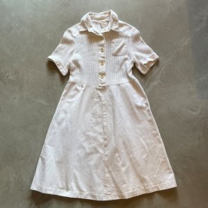 画像: 【Ladies】UNKNOWN コットン×メッシュ 半袖ロングワンピース 白■ビンテージ オールド レトロ ヨーロッパ古着 レディース