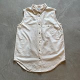 画像: 【Ladies】JUSTINALLEN CHEMISE ノースリーブシャツ ホワイト 白無地■ビンテージ オールド レトロ アメリカ古着 レディース コットン