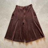 画像: 【W26】70s UNKNOWN パイル地 キュロット ショートパンツ ブラウン 茶色■ビンテージ オールド アメリカ古着 レディース ショーツ