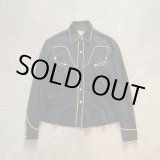 画像: 【Kids or Ladies】50s OVER THE TOP レーヨン 長袖ウエスタンシャツ ブラック 黒■ビンテージ オールド アメリカ古着 キッズ 子供服