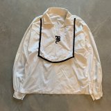 画像: 【L/XL】UNKNOWN 刺繍入り 長袖プルオーバーシャツ ホワイト 白■ビンテージ オールド レトロ アメリカ古着 白シャツ