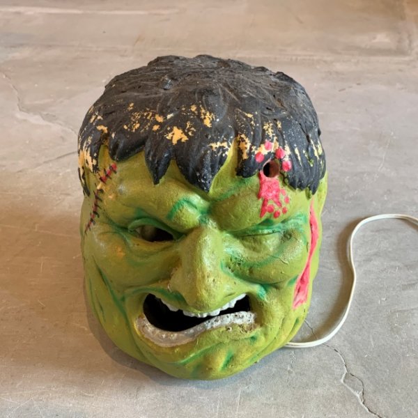画像1: 【25cm】90s フランケンシュタイン モンスターヘッドライト■ビンテージ アンティーク アメリカ雑貨 照明 ハロウィン インテリア (1)