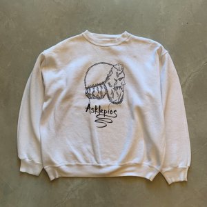 画像: 【L/XL】90s TULTEX ギリシャ神話 アスクレーピオス プリントスウェット 白■ビンテージ オールド アメリカ古着 偉人