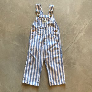 画像: 【Kids 3T】USA製 Cucumber コットン オーバーオール サロペット 青白ストライプ■ビンテージ アメリカ古着 80s-90s 子供服 キッズ