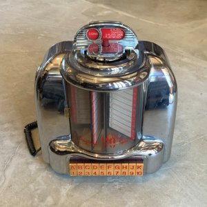 画像: 【33.5cm】ジュークボックス型 テレフォン 電話機■ビンテージ アンティーク レトロ アメリカ雑貨 オフィス インテリア クロームメッキ