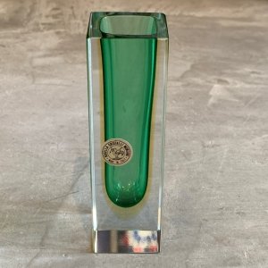 画像: 【15.0cm】イタリア製 MURANO ムラノガラス フラワーベース グリーン 緑■ビンテージ アンティーク ヨーロッパ雑貨 インテリア 花瓶