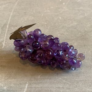 画像: 【11.2cm】葡萄 石 アメジスト ストーンオブジェ パープル 紫■ビンテージ アンティーク ヨーロッパ雑貨 インテリア