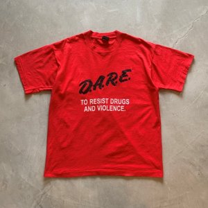 画像: 【L】メキシコ製 90s DARE プリントTシャツ 赤■ビンテージ オールド アメリカ古着 フルーツオブザルーム シングルステッチ