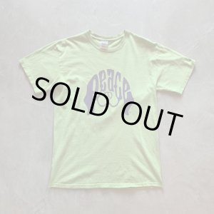 画像: 【M】GILDAN「PEACE」ピースマーク プリントTシャツ 黄緑■ビンテージ オールド アメリカ古着 2000s ギルダン コットン