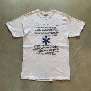 画像: 【M】メキシコ製 Hanes 救急 EMT プリントTシャツ 白■ビンテージ オールド アメリカ古着 90s-2000s ヘインズ コットン