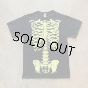 画像: 【S/M】JERZEES スカルボーン プリントTシャツ ブラック 黒■ビンテージ オールド アメリカ古着 2000s 2010s 骨